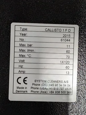 Diversey SecureClean Callisto 1 F D Low-Pressure Standalone Cleaning System New