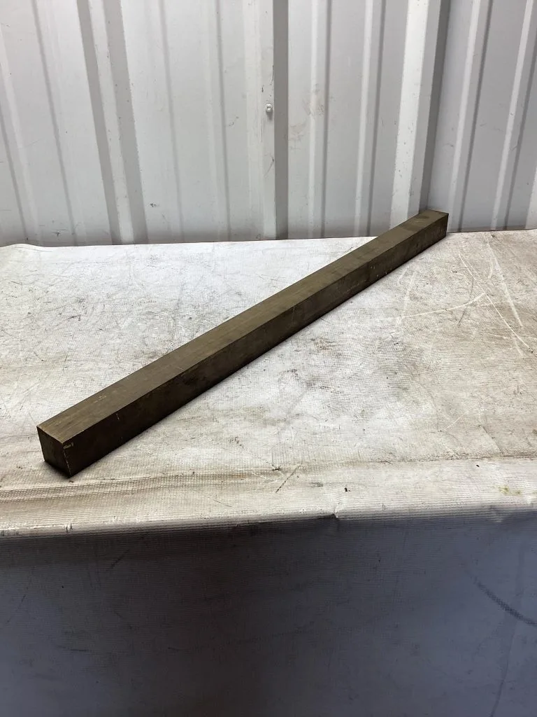 C360 Machined Brass; Lathe Stock Bar; 38″ X 2″ Square Bar