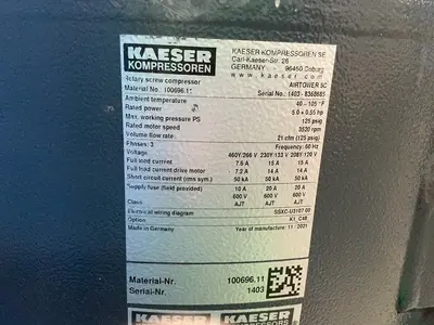 Used 2021 KAESER AIRTOWER 5C Rotary Screw & Sliding Vane Air Compressors Ohio US | HGR 24 #1261180