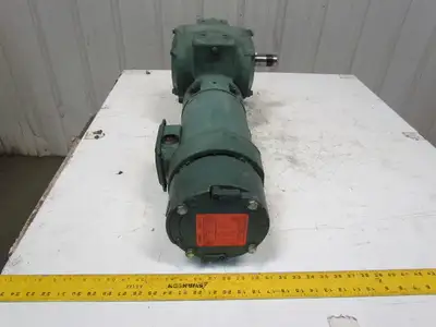 Reliance 140CM21B 1HP Electric Motor Gear Box Drive w/ Brake 50:1 Ratio 031395