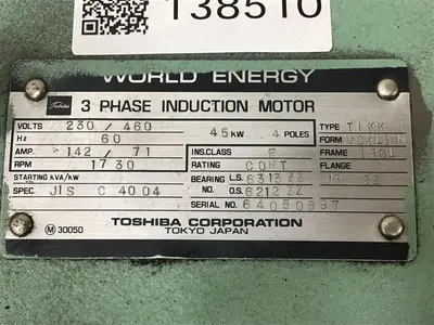 USED TOSHIBA JIS C 4004 60 HP