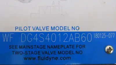 NEW FLUIDYNE WFDG4S4012AB60 PILOT VALVE 180125-077