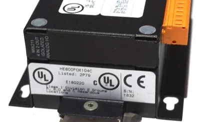 USED HORNER ELECTRIC HE800F0X104C BASE MODULE W/ HE800MIX211B ANALOG MODULE
