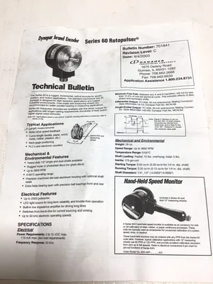 Dynapar M050335 – 62-AAEF-0050-A0 Encoder Series 60 Rotopulser