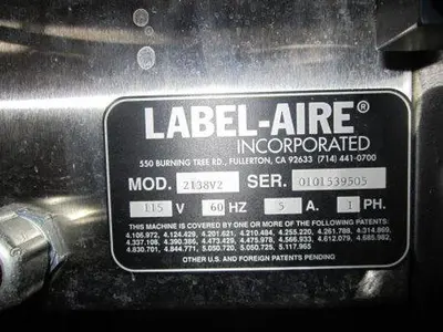 USED LABEL-AIRE 2138V