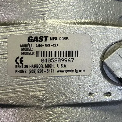 USED GAST MANUFACTURING 6AM-NRV-22A