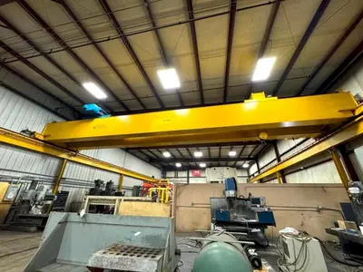 150’ LONG X 15 TON CRANE RUNWAY SYSTEM, INCLUDES I-BEAM RUNWAY & UPRIGHTS: YOBRO #24732