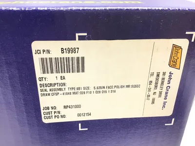 John Crane B19987 Mechanical Seal Assembly Type: 8B1 Size: 5.625″in Face: Polish