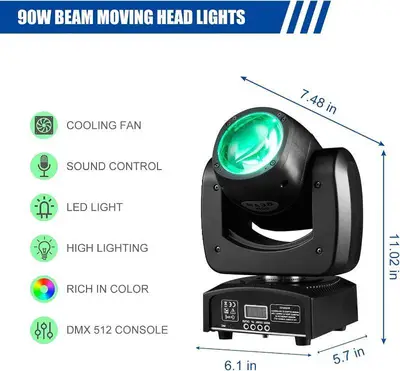 90W LED Moving Head DJ Lights Mini Beam Stage Lights
