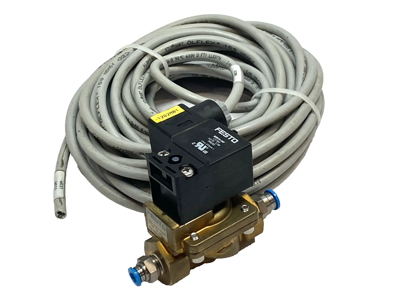 USED FESTO MN1H-2-1/4-MS SOLENOID VALVE 161725 W/ LAPP KABEL OLFLEX H05VV5-F