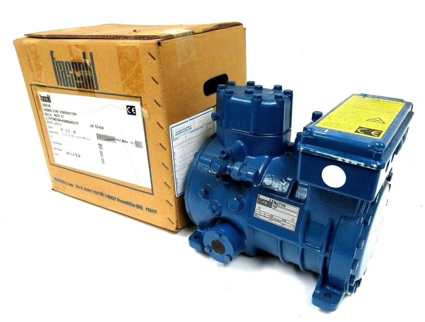 NEW THERMO KING FRASCOLD B-1.5-10 COMPRESSOR MOTOR 102-729 B1510 133110 1.5HP
