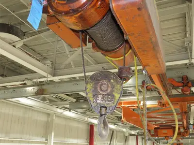 Cleveland Tramrail P&H 2 Ton Single Girder Underhung Bridge Crane 45' 10" Span