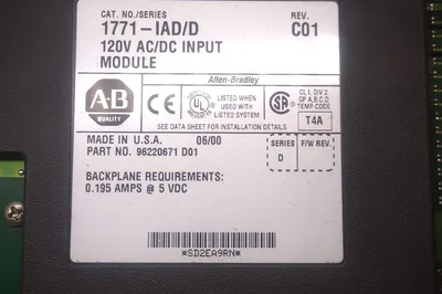NEW ALLEN BRADLEY 1771-IAD INPUT MODULE SER.D REV.C01 1771IAD