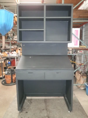 Custom Black Design Workbench Design Furniture. Re-purpose  47 1/2" X26" X 95"