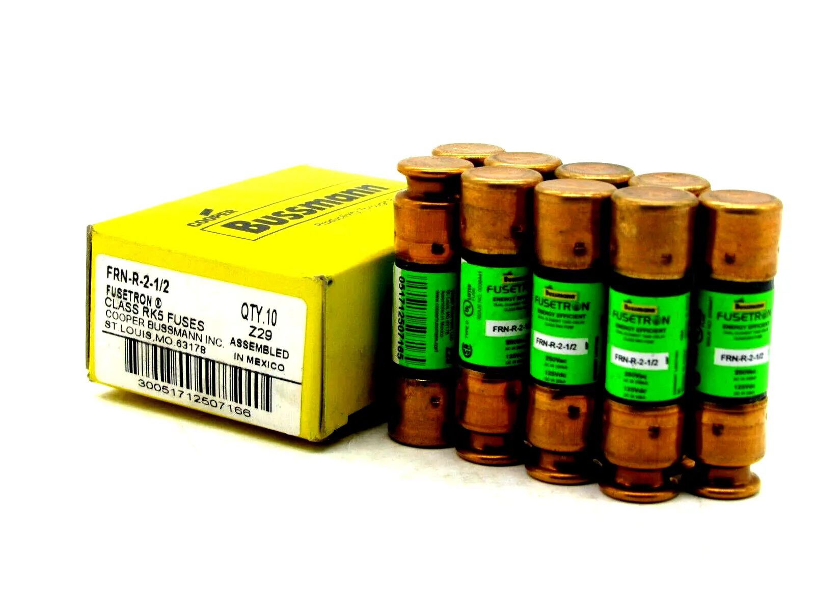 NEW LOT OF 9 BUSSMANN FRN-R-2-1/2 FUSES FRNR212