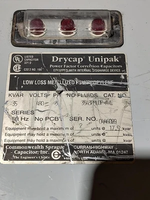 Used Commonwealth Sprague Capacitor Inc 3545PMUDF-AVL Capacitors Kentucky US | Edwards Industrial Repair #1259501