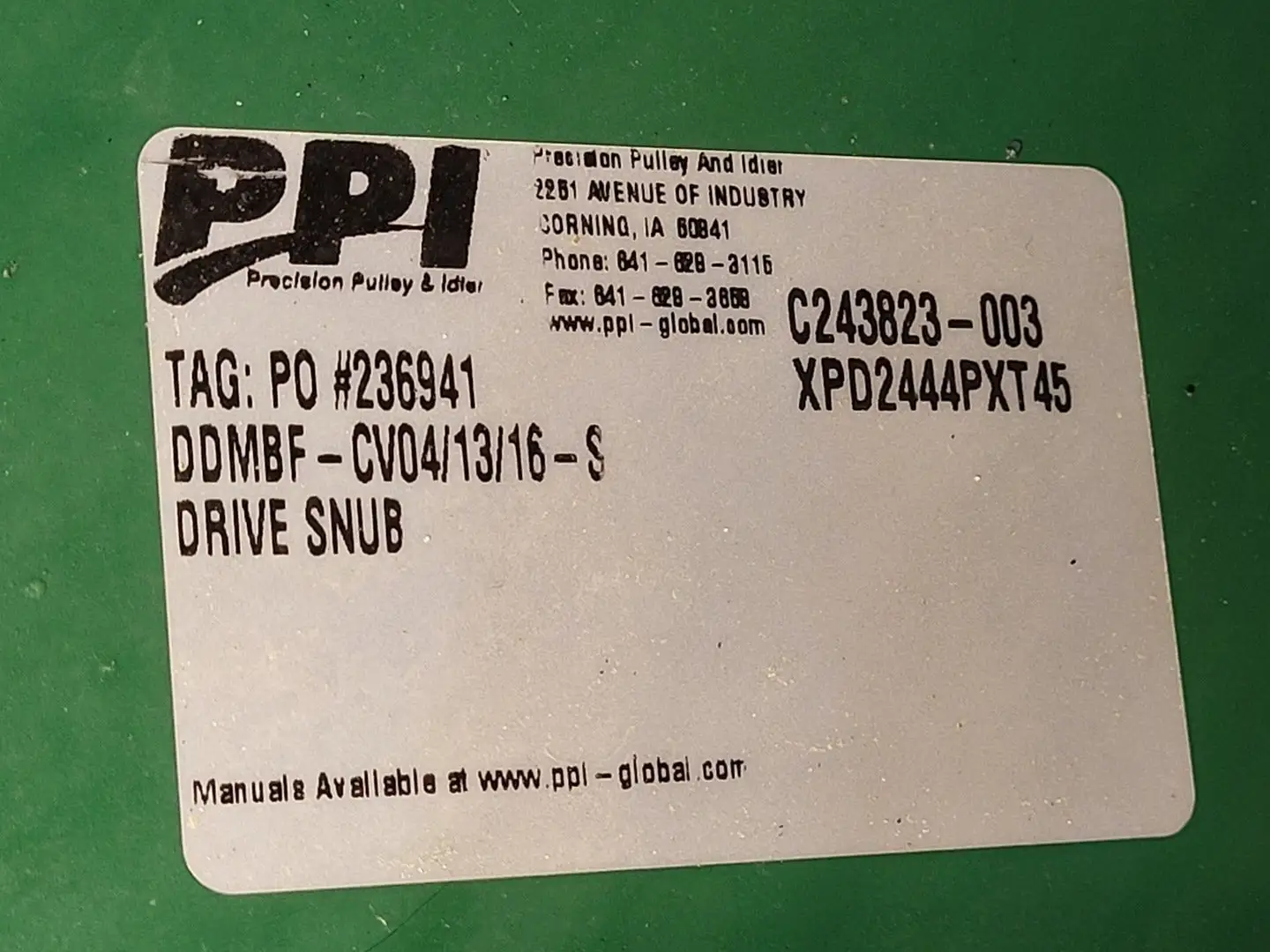 USED PPI DDMBF-CV-4/13/16-S