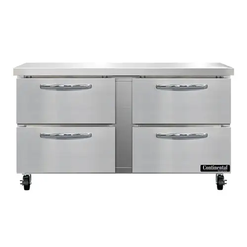 Continental SW60N-D 60" Worktop Refrigerator W/ (2) Sections, 115v