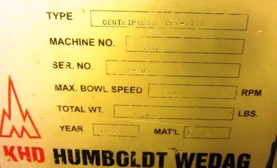 (3) Humboldt CP 4-01.1 (30 x 98) decanters, 1.4462 SS.