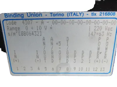 NEW BINDING UNION 4307-A-00-00-00-00-00-00-00-00 DIGITAL DISPLAY 4307A