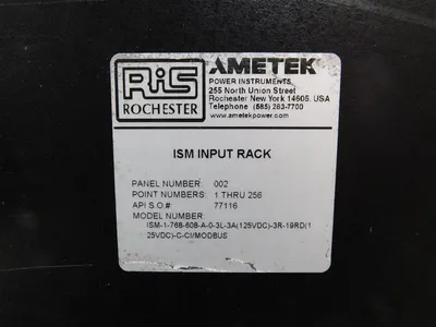 Ametek ISM-1-768-608-A-0-3L-3A(125VDC)-3R-19RD(125VDC)-C-CI/MODBUS Chassis Used