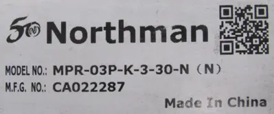 NEW NORTHMAN MPR-03P-K-3-30-N PRESSURE REDUCING VALVE MPR03PK330N