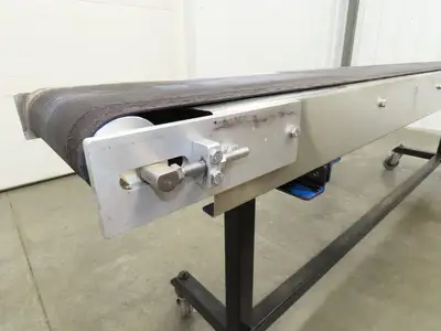 Steeltek 8' 8" Portable Conveyor 12"Belt Stainless 230/460V Chain Drive 140FPM