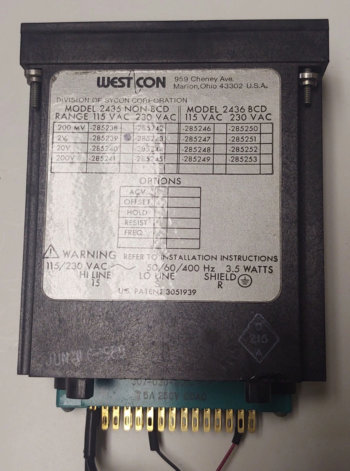 USED WESTON 2435 NON-BCD