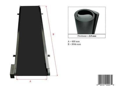 Flat Black Belt for Conveyor - Food Grade (Sizes 300mm to 400mm)