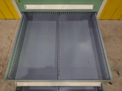 8 DRAWER VIDMAR INDUSTRIAL STORAGE CABINET 30" X 27.5" X 59": STOCK #21549 (6 AVAILABLE)