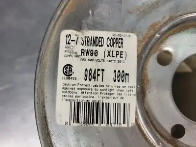 600V Stranded Copper Wire RW90 XLPE, 12 AWG, 7 Conductors