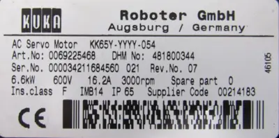 NEW KUKA KK65Y-YYYY-054 SERVO MOTOR KK65YYYYY054