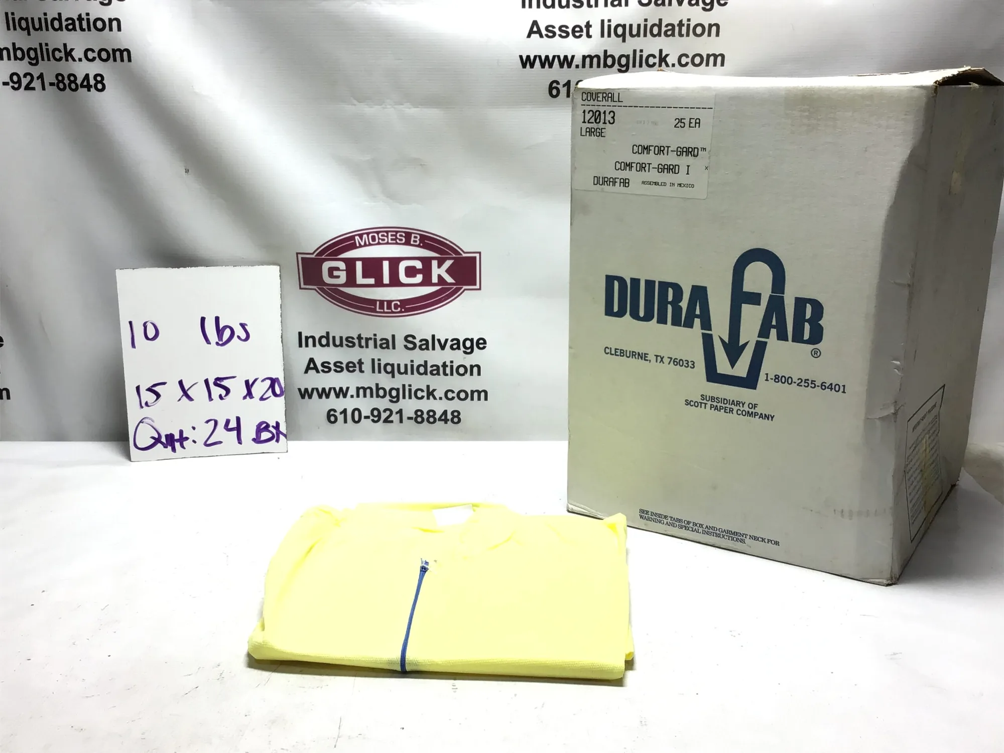 Durafab Comfort-Gard 12013 Size LARGE Disposable Hazmat Suits