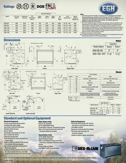 Weil McLain EGH85 Steam Boiler - New Stock