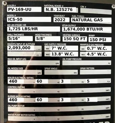 Used 2022 CLEAVER BROOKS CBEX-700-350-150 ST Boilers Florida US | C3 SURPLUS LLC #1399112