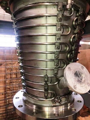 Tomoe TRV085HT vertical gas-tight decanter centrifuge, 316SS.