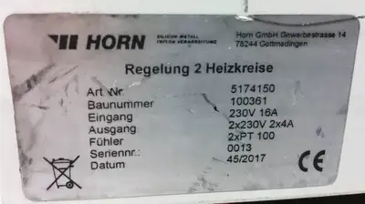 Horn Stork Tronic ST64-31.10 Temperature Control Panel Baunummer 100361 5B