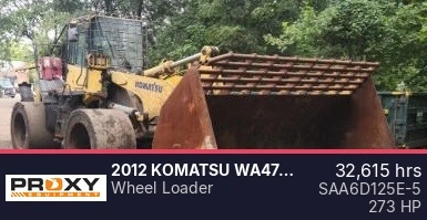 Used 2012 KOMATSU WA470-6 Wheel Loaders New Jersey US | Proxy Equipment #1509659