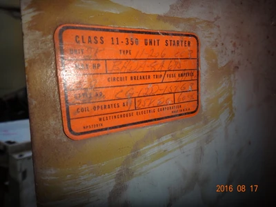 Westinghouse 11-300 series Motor Control Center Bucket size 3