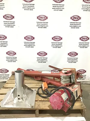 Thern 110 Portable Davit Crane Lifting 2000Lbs W/Leeson Electric Motor 1.3HP 1PH