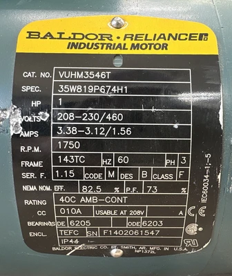 NEW Baldor VUHM3546T