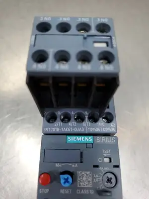 Siemens 3RT20181AK610UA0 Contactor w/3RU21161EB0 & 3RH29111FA40 Mod. 4A43
