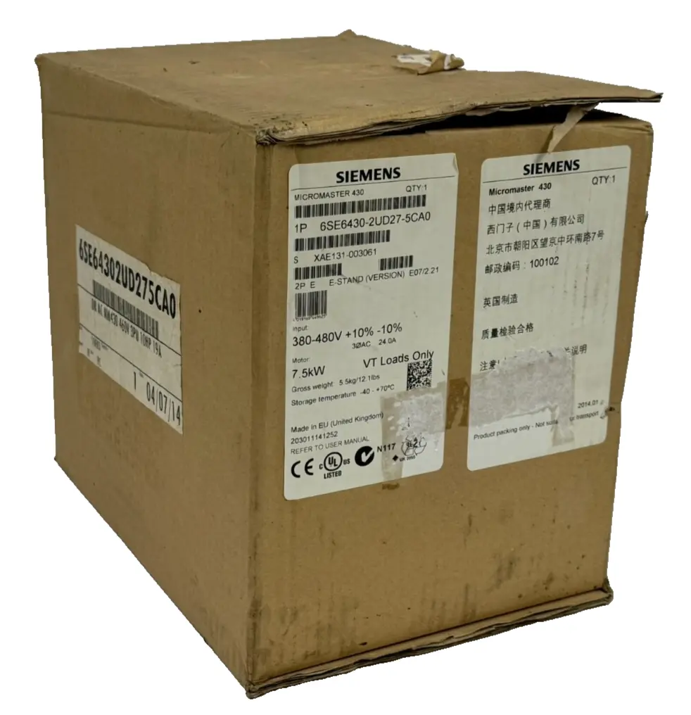 NEW SIEMENS 6SE6430-2UD27-5CA0 MICROMASTER 430 10HP 380-480V
