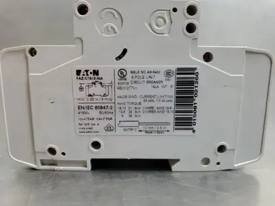 USED Eaton FAZ-C16/3-NA Circuit Breaker, 16A, 3P, 480Y/277VAC