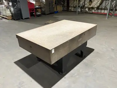 72x48x12 | Pink Granite Stone Inspection QC Table, 72" x 48" x 12" - Used