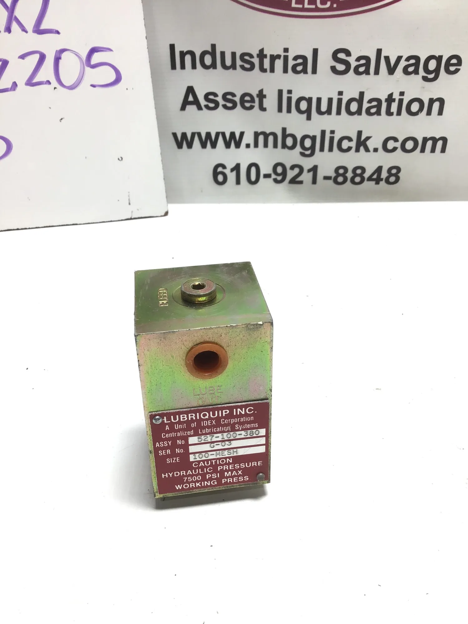 LUBRIQUIP INC G-03 INLINE HIGH PRESSURE FILTER 527-100-380 100-MESH