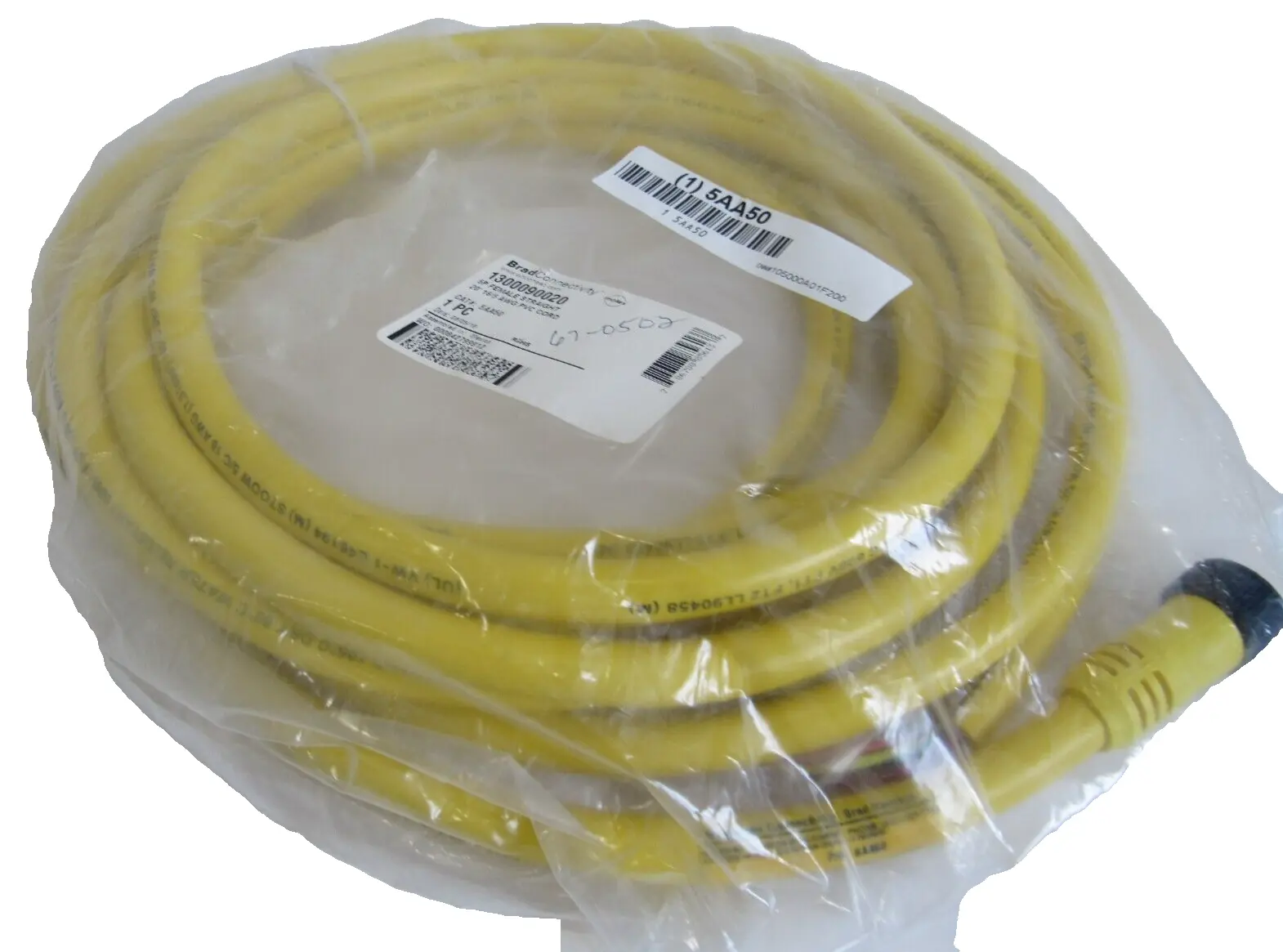 NEW MOLEX WOODHEAD 1300090020 5P FEMALE STRAIGHT 20"CORDSET 5AA50