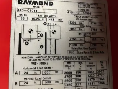 Used 2019 RAYMOND 415C30TT 3-Wheel Stand up Electric Counterbalance Forklifts Illinois US | Somerset Equipment Sales #1546212