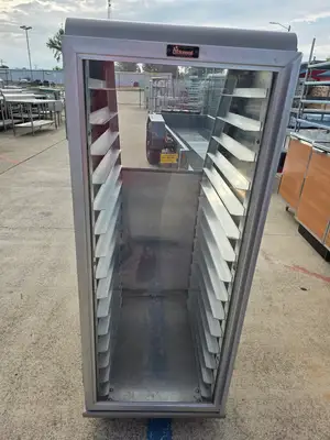 Used Lockwood Used Lockwood CA57-RR15-CD-S-L Mobile 15 Baking Sheet Enclosed Display - SS387 - RK Food Storage & Transportation Illinois US | Falcon Restaurant Supply #1373780