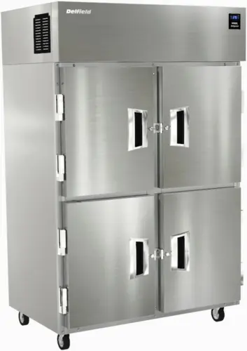 Delfield 6051XL-SH 51" Two Section Reach In Refrigerator, (4) Left/right Hinge Solid Door, 115v